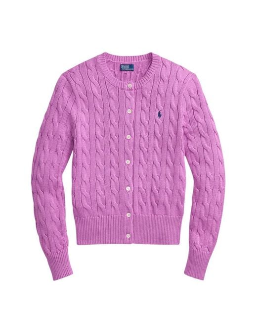 Polo Ralph Lauren Pink Cable-Knit Cardigan