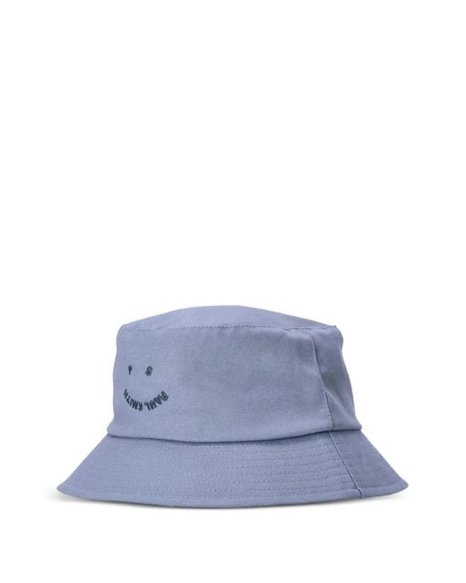 Paul Smith Blue Smiley-Face Bucket Hat for men