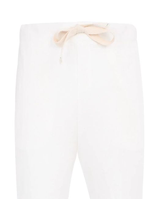 Marane White Drawstring-Fastening Trousers for men