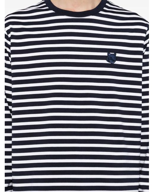 Maison Kitsuné Black Bold Fox Head Patch Comfort Marin T-Shirt-Shirt Clothing for men