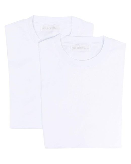 Neil Barrett White Cotton Jersey T-Shirt (Pack Of Two) for men