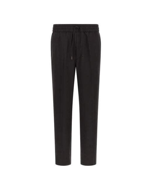 Brioni Black Asolo Drawstring-Waist Trousers for men