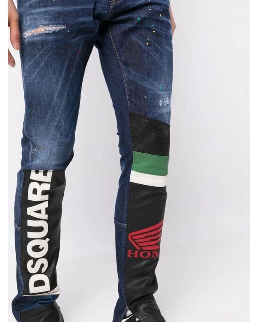 DSquared² Blue Mid-Rise Slim-Cut Jeans for men