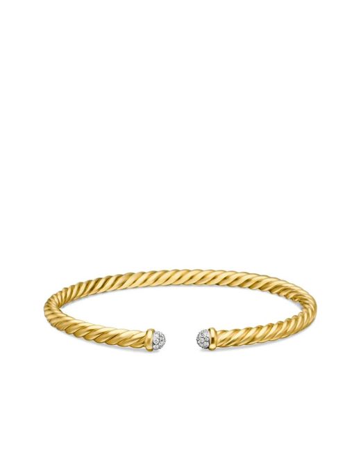 David Yurman Multicolor 18Kt Gld Modern Cablespira Diamond Bracelet (4Mm)