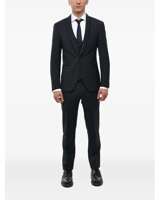Corneliani Black Academy Satin-Trim Suit (Set Of Three) for men