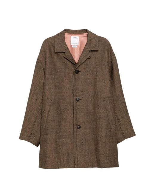 Visvim Brown Tweed Trench Coat for men