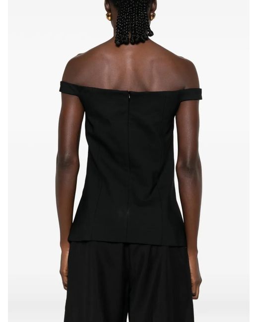 Rohe Black Off-Shoulder Blouse