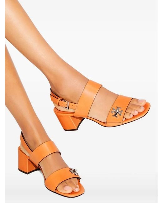 Tory Burch Brown 55Mm T-Lock Double-Strap Sandals