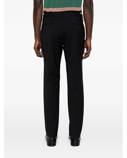 Incotex Black Button Trousers for men