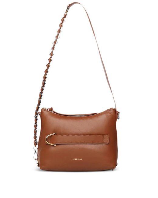 Coccinelle Brown Zip-Up Shoulder Bag