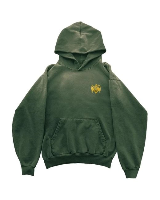 Warren Lotas Green Thousand Yard Stare Faded Print Hoodie for men