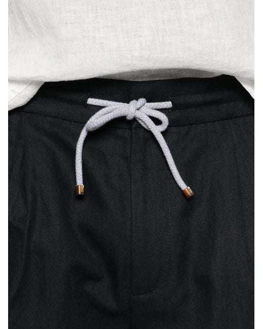 Brunello Cucinelli Black Short Plissé À Lien De Resserrage for men