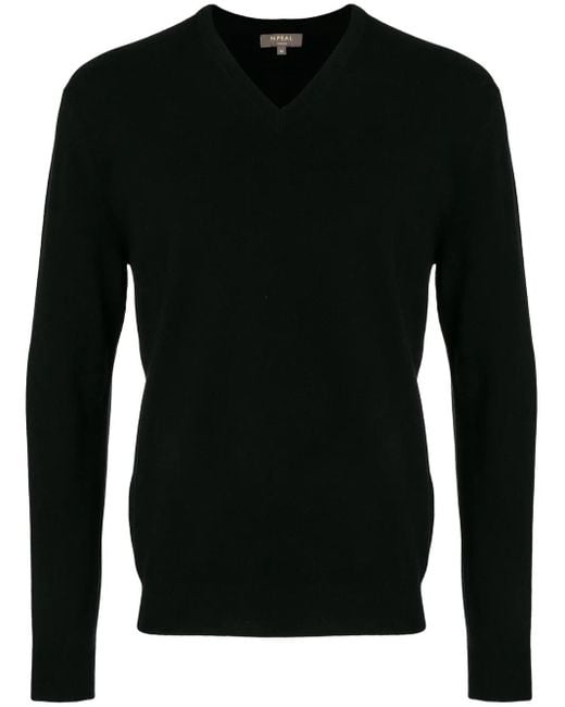 N.Peal Cashmere Black Cashmere The Burlington Jumper for men
