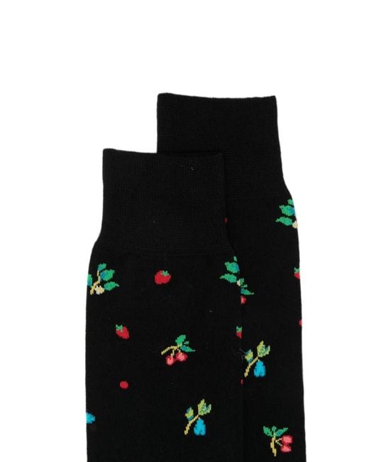 Paul Smith Black Fruit-Patterned Socks for men