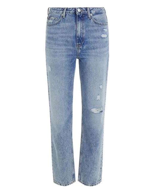 Tommy Hilfiger Blue Ripped-Detail Jeans