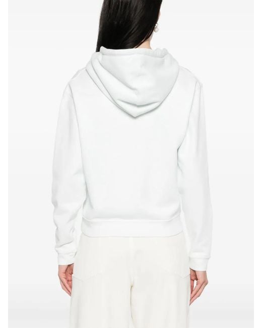 Forte_forte White Logo-Patch Hoodie