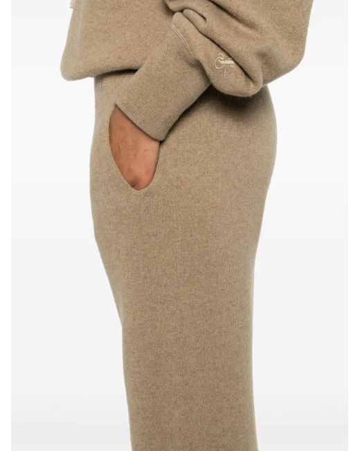 Jil Sander Natural Knitted Track Pants