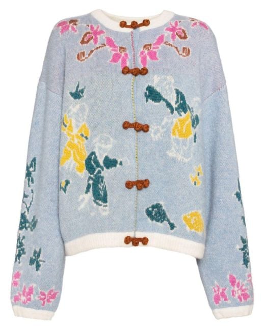 YANYAN KNITS Gray Patterned Cardigan