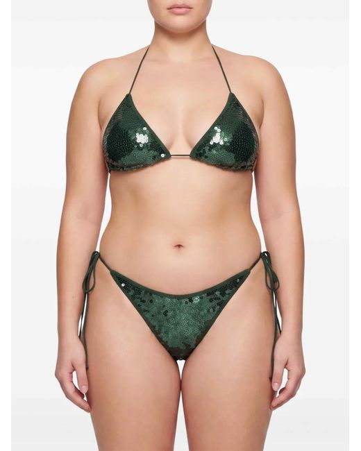 Oseree Green Marylin Sequinned Bikini