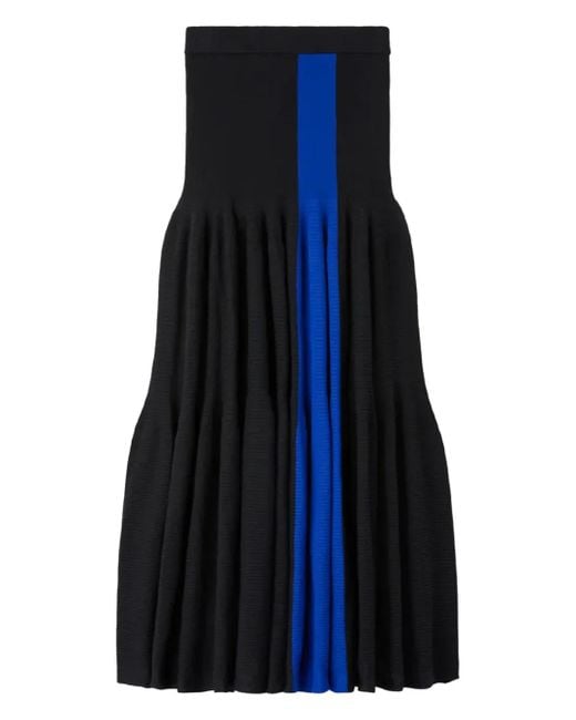 CFCL Blue Stripe-Detail Pleated Midi Skirt