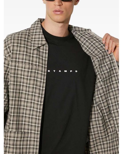 AWAKE NY Gray Checked Zip-Up Shirt Jacket for men