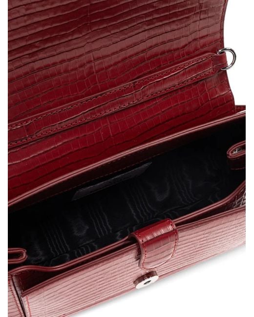 Vivienne Westwood Red Medium Hazel Croc-Embossed Shoulder Bag