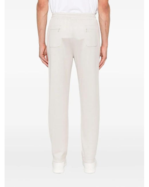 Eleventy White Drawstring Zip-Pocket Track Pants for men
