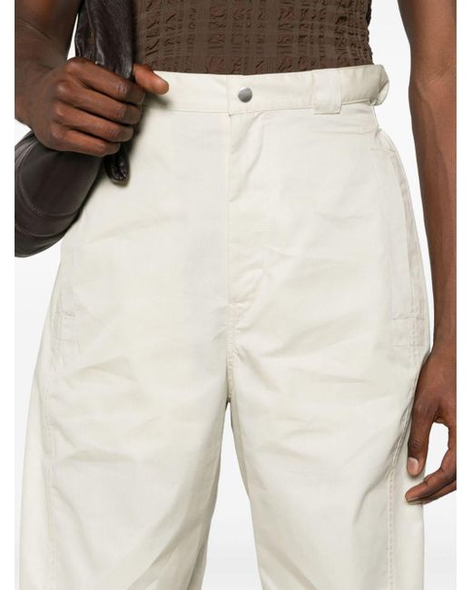 Lemaire White 3d Mid-rise Tapered Trousers for men