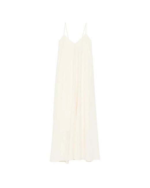 ELEH White V-Neck Spaghetti-Strap Dress