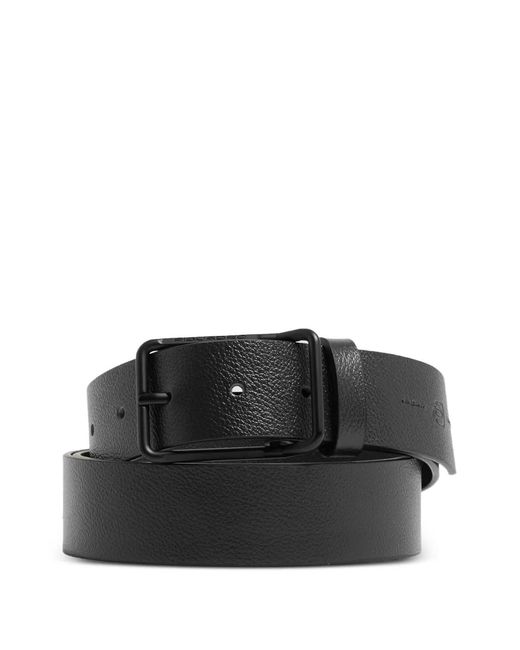 Piquadro Black Grained Leather Belt for men