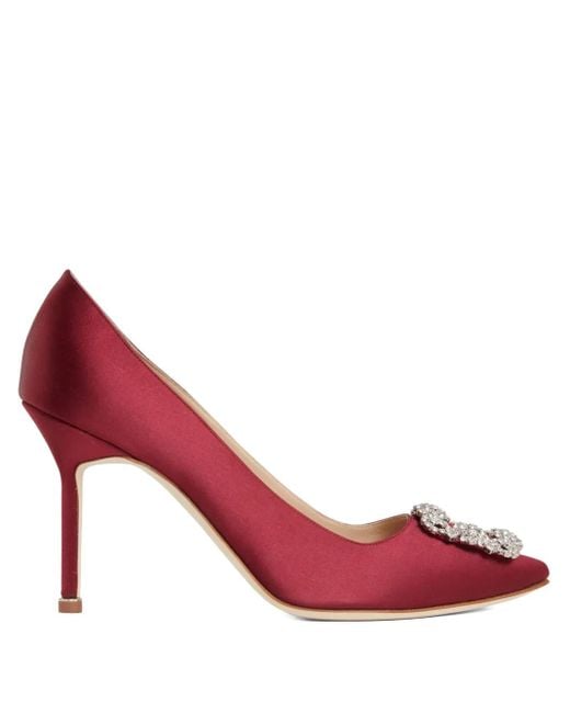 Manolo Blahnik Pink Hangisi Pumps Mit Kristallen 100Mm