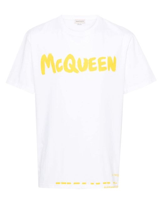 Alexander McQueen T-shirt Met Logoprint in het White voor heren