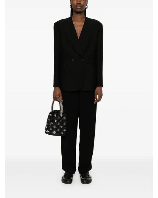 A.M.G Black Double-Breasted Blazer