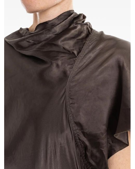 Rick Owens Brown Seb Gown Draped Gown