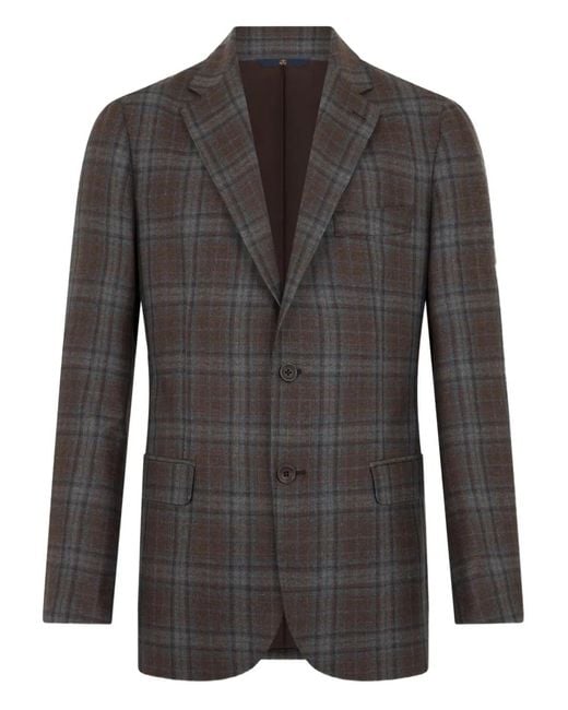 Brooks Brothers Black Checked Virgin-Wool Blazer for men