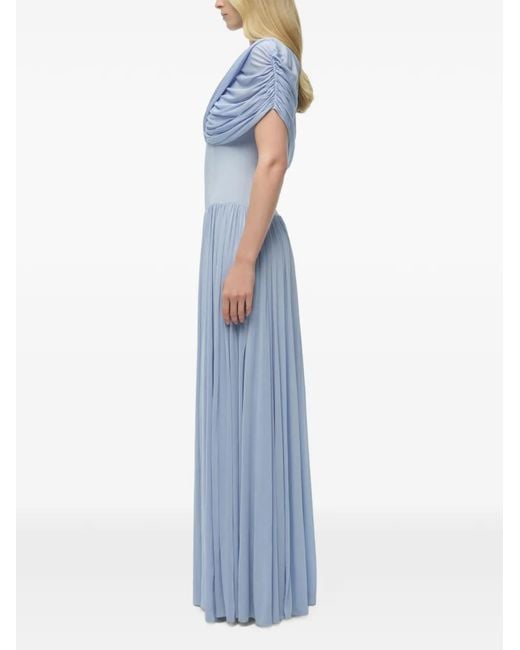 Jonathan Simkhai Blue Nancie Cape Maxi Dress