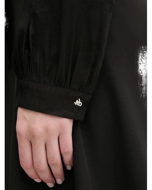 HUGO Blouse Met Vlinderpatroon En Gestrikte Hals in het Black