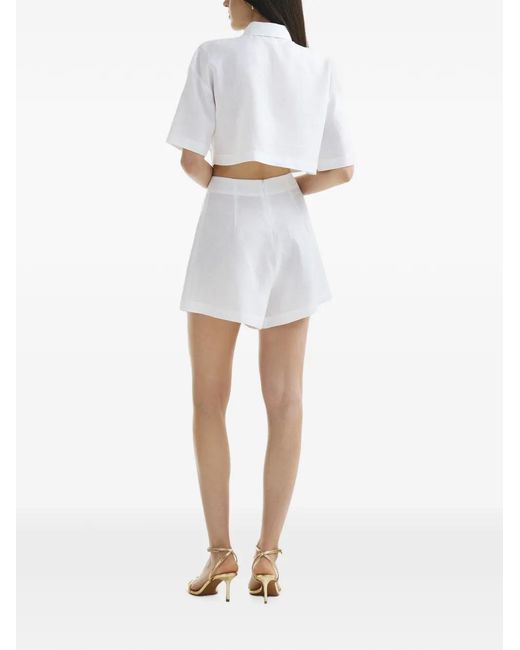 Mia Peculiar White Chemise À Détail Ondulé