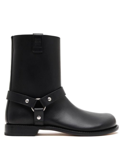 Loewe Black Campo Leather Biker Boots for men