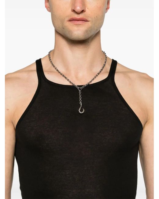 Rick Owens Black Racerback Cotton Tank Top for men