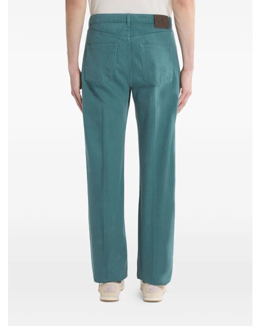 Etro Green Five-Pocket Straight-Leg Jeans for men
