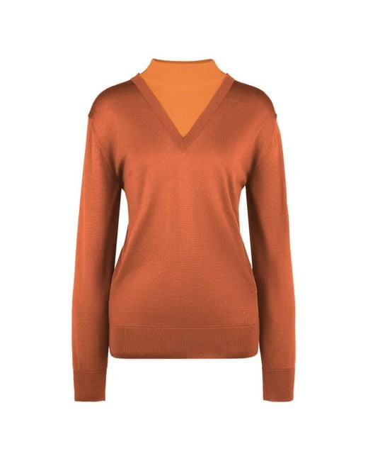 Tod's Orange Long-Sleeves Top