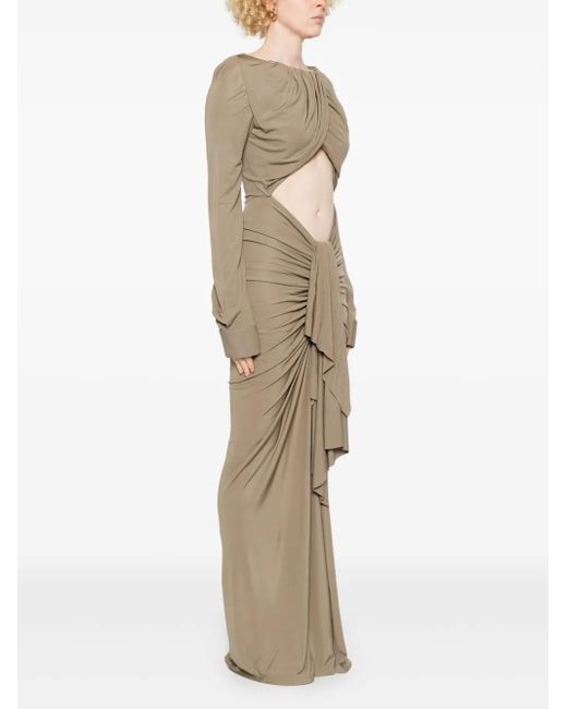 Christopher Esber Natural Bateau Draped Maxi Dress