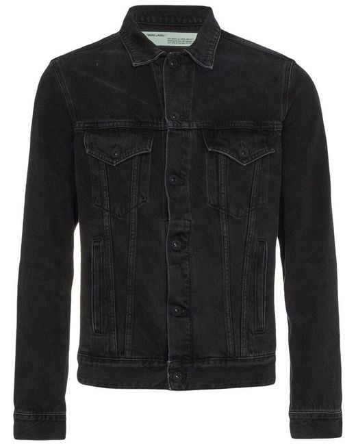 Off-White c/o Virgil Abloh Black Fire Tape Denim Jacket for men
