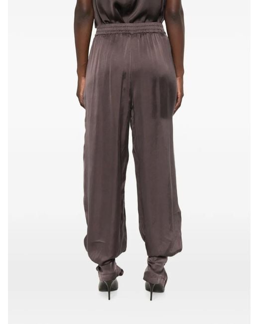 ANDAMANE Brown Renee Elasticated-Waistband Trousers