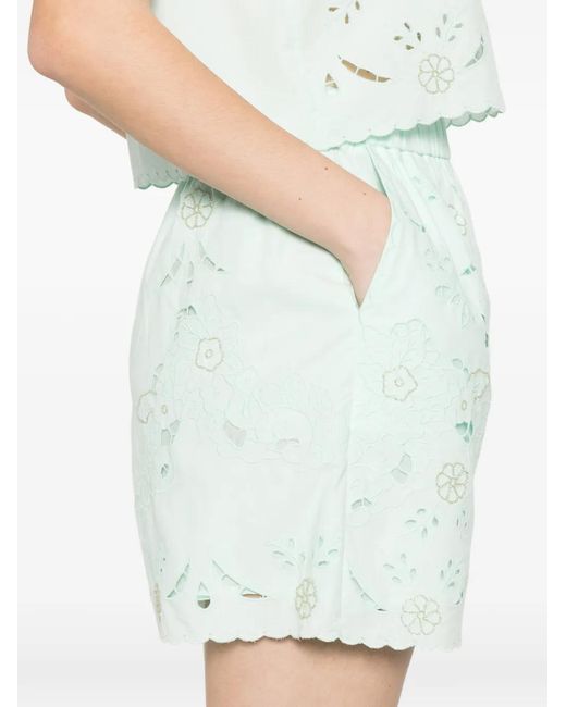 Forte_forte Blue Floral Embroidery Trousers