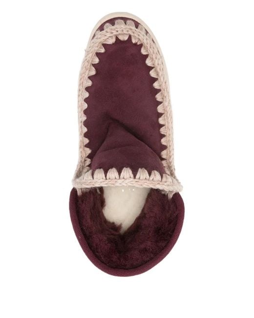 Mou Purple 35Mm Sheepskin-Lined Ankle Boots