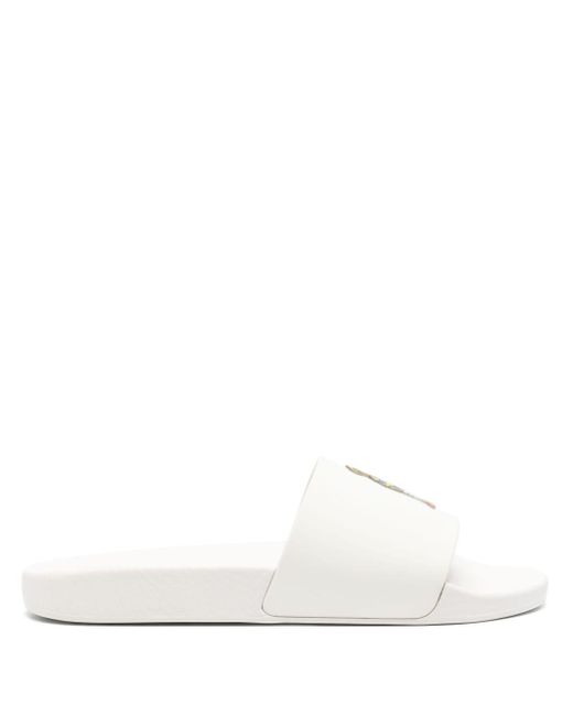 Polo Ralph Lauren White Polo Slide-Sandals-Slide Shoes for men