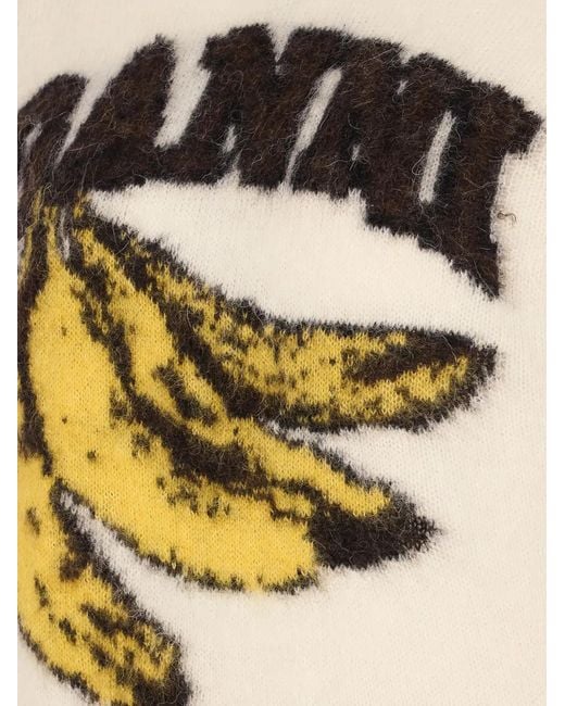 Ganni White Banana-Graphic T-Shirt