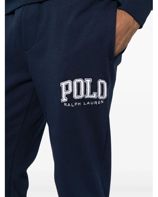 Polo Ralph Lauren Blue Logo-Embroidered Track Pants for men